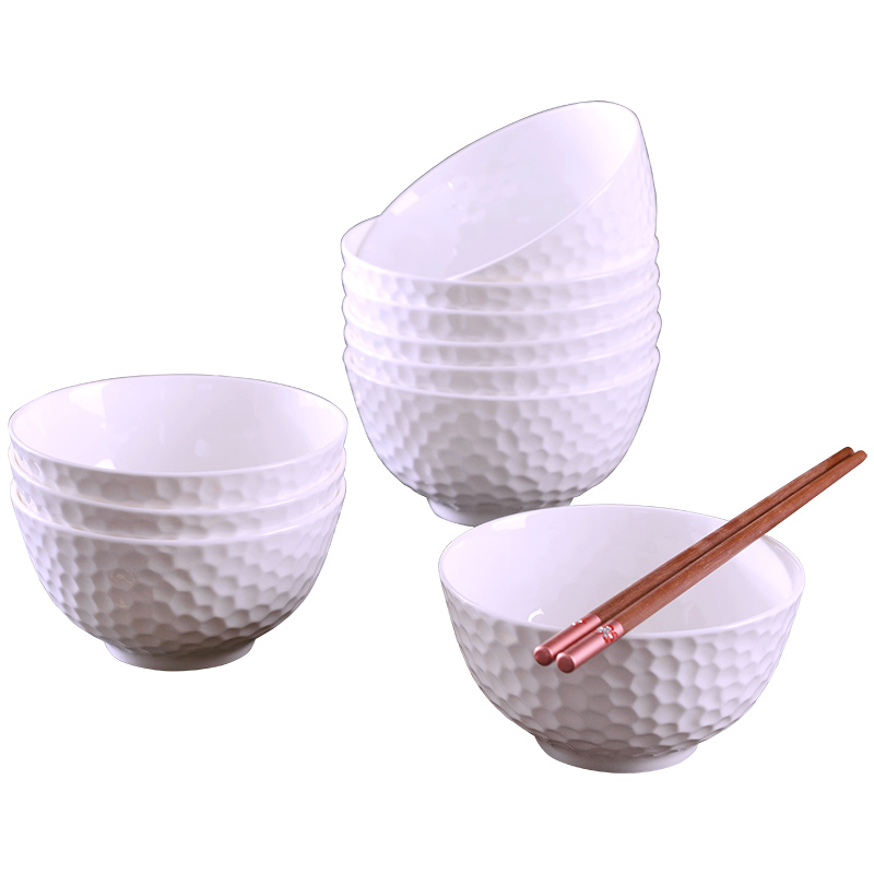 Jingdezhen ten pack 】 【 under the glaze color ipads porcelain rice bowls suit household European large creative ceramic bowl