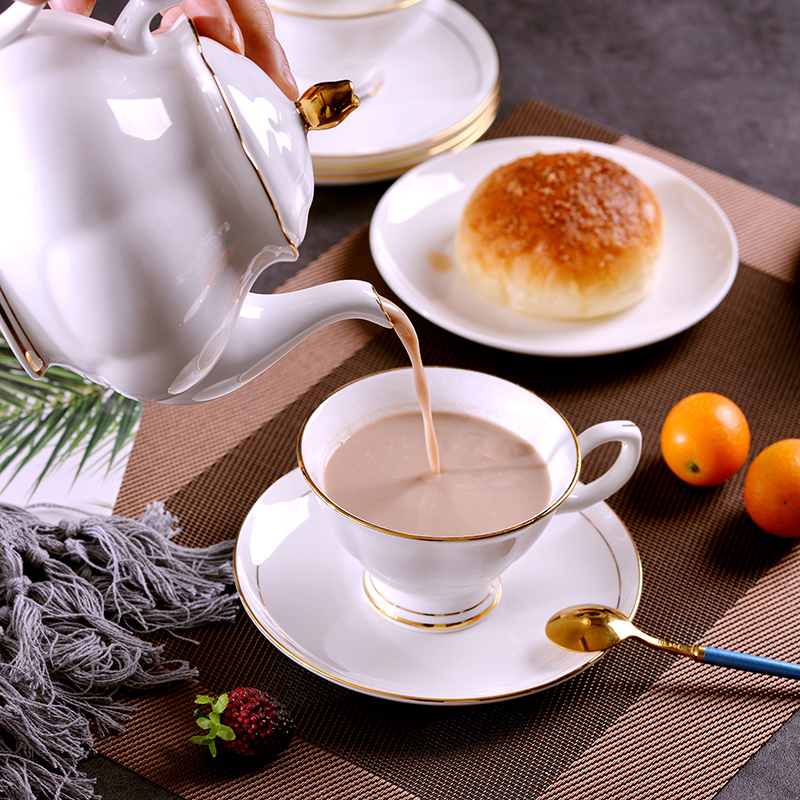 "Manual gold" jingdezhen ceramic coffee set ou up phnom penh household ceramic coffee cups and saucers key-2 luxury suits for
