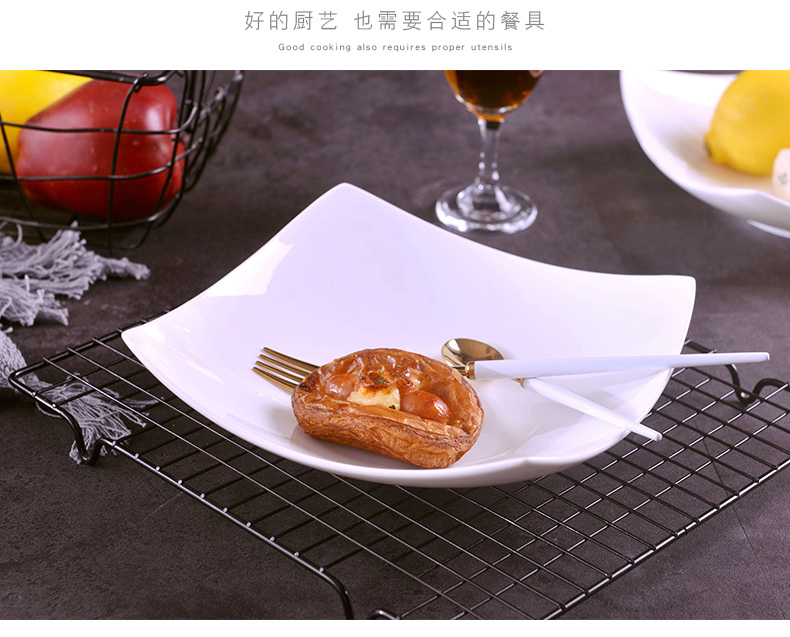 Jingdezhen 0 hotel the pure white ipads porcelain Japanese household ceramic plate plate creative combination of deep dish soup