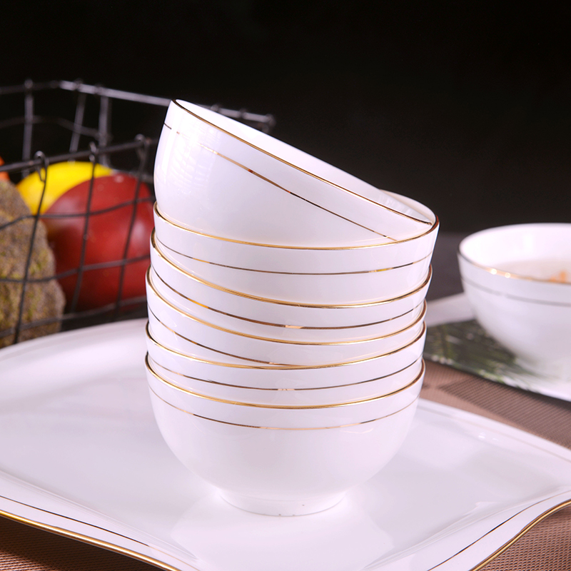 Creative household European - style up phnom penh rice bowls suit ipads China large rainbow such as bowl jingdezhen ceramic contracted bowl for dinner