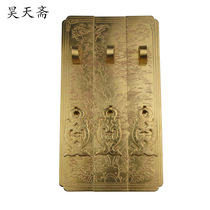 Imitation ancient with bird hardware fasting new Chinese days pure brass brass handle lock flower cupboard column Hao handle middle wardrobe door