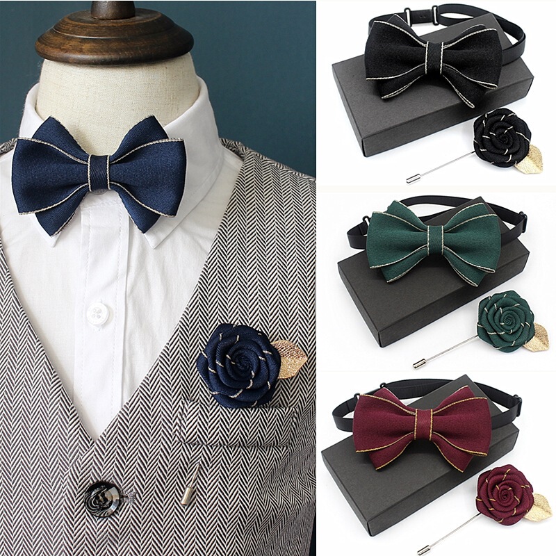 Children's Bow Tie Stage Performance Casual Little Gentleman Bow Tie Set Adult Parent-Child Bow Tie Trendy