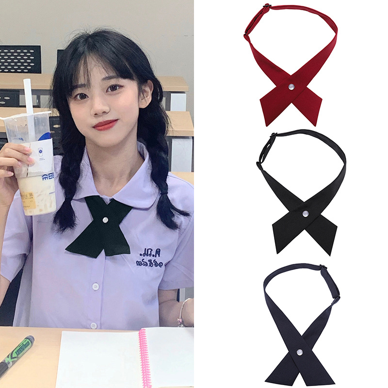 Student Jk Cross-Over Burgundy Bow Tie School Uniform Bow Tie Korean Style Unisex Girls' Shirt Bow Tie Student Jk Cross-Over Burgundy Bow Tie School Uniform Bow Tie Korean Style Unisex Girls' Shirt Bow Tie