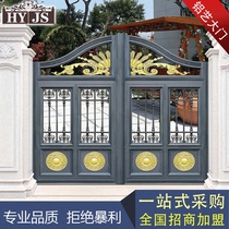 Yangzhou translation gate folding gate 304 Gate translation hand push Iron Gate Flower Gate garden door courtyard door