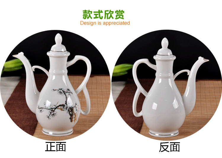 Bộ rượu bằng gốm với khay đặt bình rượu hip ly hoàn chỉnh bộ rượu vang rượu cốc trắng ly rượu sake ly rượu vang