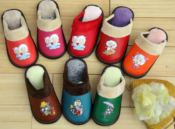 Pantoufles enfants en cuir synthétique pour hiver - semelle tendon - Ref 1026392 Image 3