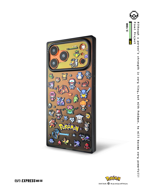 SEELE Pokémon Square 3D Floral Anime Phone Case, Golden Laser Gradient ...