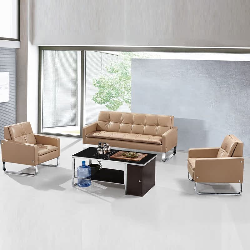 Office sofa coffee table combination three-seat office high-end meeting reception business sofa