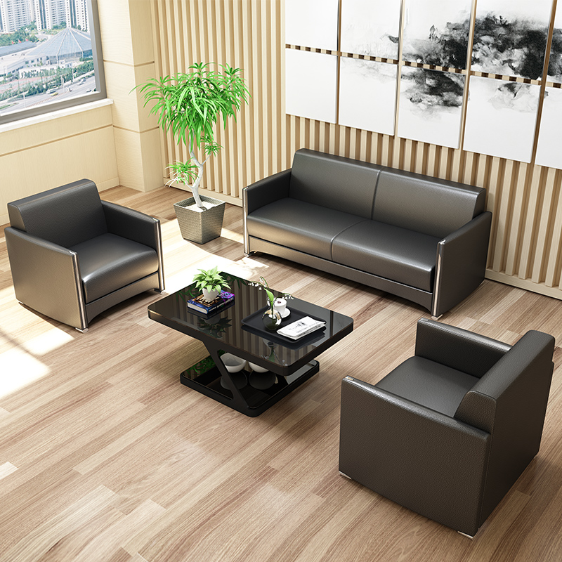 Office sofa simple modern reception sofa reception office sofa coffee table combination shop sofa