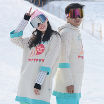 ES ICOP new letter ice cream color strip ski pure cotton sweater T-shirt short sleeve pullover five points