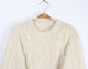 Vintage original Japanese retro winter wool pullover thick line second-hand sweater plain white diamond wave