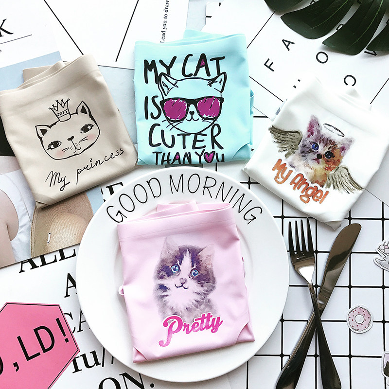 (4 strips of fine clothing) illustrations of cat printing a piece of ice silk unscratched briefs female cute teenage girl underpants