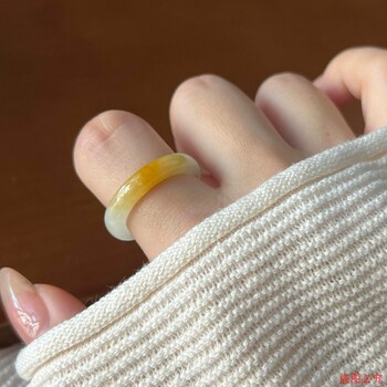 Burmese yellow jadeite sugar jade ring