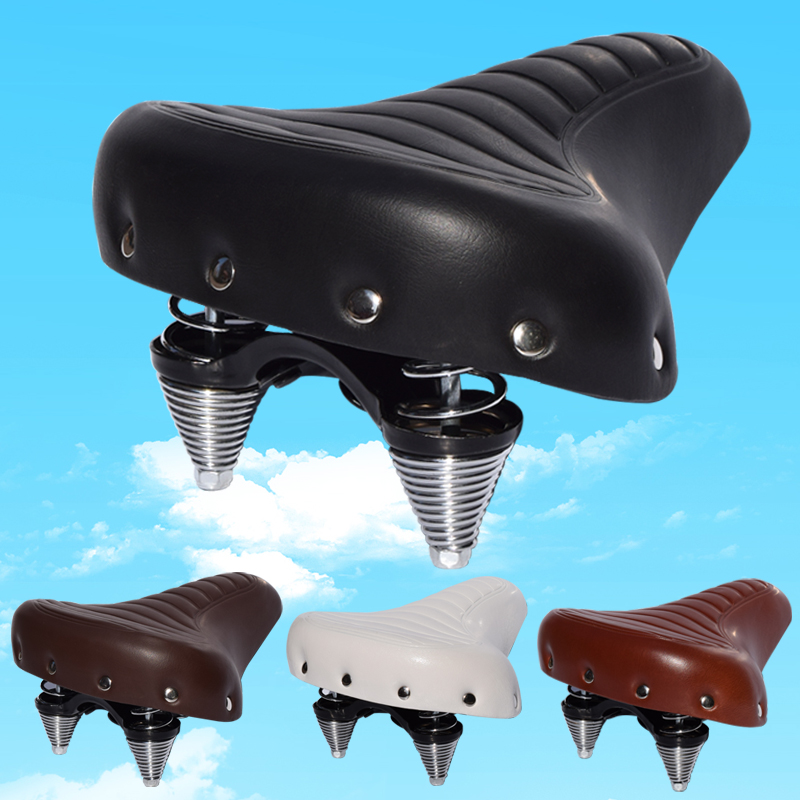 Oversize bicycle seat cushion Bicycle vintage saddle generation driving seat cushion Big ass universal accessories Rivet tower spring