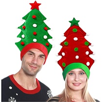 圣诞老人扮演 圣诞帽立体圣诞树造型搞笑帽子Christmas tree hat