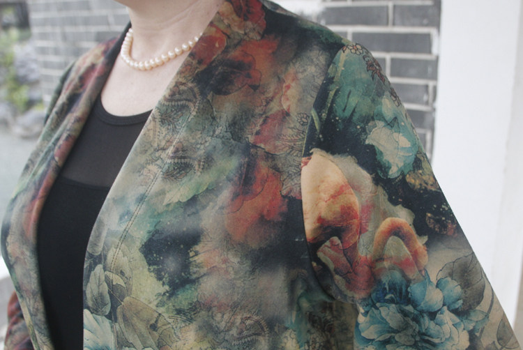 Осенний длинный плащ, куртка для матери, для среднего возраста, средней длины, большой размер Jane edge 