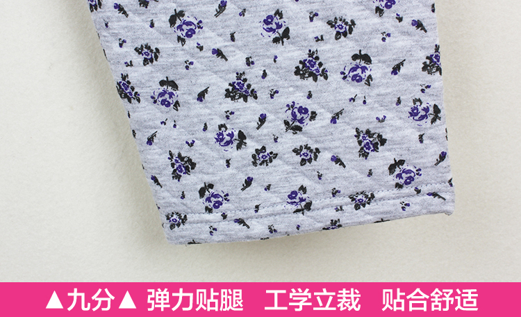 Quần trung niên và cao eo ấm áp cotton nữ size lớn ba lớp dày quần dài rộng miệng đơn giản bà mẹ nhà quần legging cao cấp