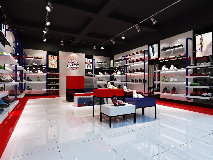 Wooden Shelf Fashion Bag Shoes Shop Show Show Mall Clothing Shelf Special Cabinet Special Sale Display Cabinet Customize