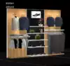 Business casual men's clothing shelf Shopping counter display rack Wood shelf Shoe rack accessories Plastic shoe holder