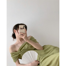 ICTS earthly branches each by flow of olive green small crowdcavity tuning solid twisted knit-knit dress