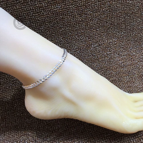 Классический индивидуальный браслет на ногу подходит для мужчин и женщин, колокольчик, серебро 925 пробы