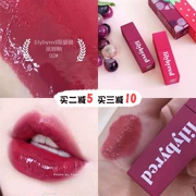 Quanxuan Bin phiên bản giới hạn Hàn Quốc Lilybyred Juice Matte Lip Glaze Mirror Lip Gloss Pomegranate Red Grape Violet - Son bóng / Liquid Rouge