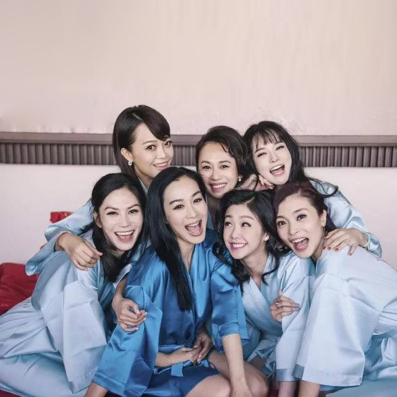 Light Blue Wedding Dressing Gown for Women, Bride's Wedding Bathrobe, Sky Blue Bridesmaid Bathrobe, Bestie Party Pajamas, Sexy