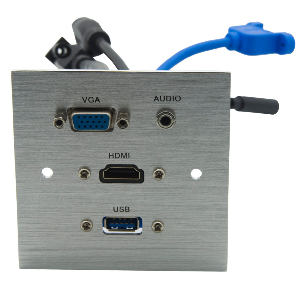 Type 86 Aluminum Alloy VGA Headphone HDMI USB3 0 Female-to-Female Short Wire Combination Panel