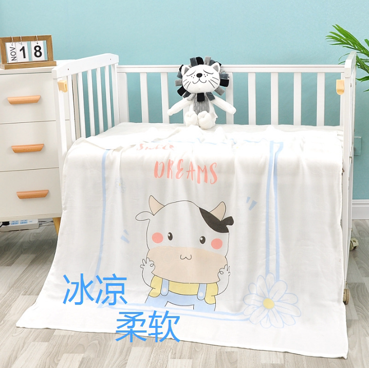 110*110 Baby Ice Silk Blanket Summer Thin Newborn Cover Blanket Bamboo Fiber Gauze Cover Quilt Bath Towel Wrap