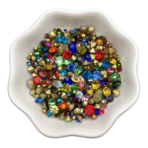 Бриллиантовое прозрачное стеклянное трехмерное смешанное ювелирное украшение, украшение для ногтей, 2 шт