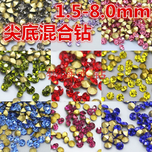 Бриллиантовое прозрачное стеклянное трехмерное смешанное ювелирное украшение, украшение для ногтей, 2 шт