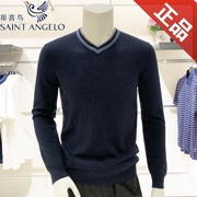 Baoxiong quầy hàng nam đích thực kinh doanh áo len giản dị bộ áo len cashmere co giãn giản dị