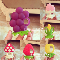 Japans Richell baby molar stick fruit and vegetable teether chewing toy silicone chewing gum 3 months old