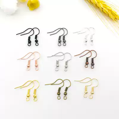 50 ear hook accessories with beads Ear hook earrings Ear decoration material diy handmade beaded metal iron production ear ring earrings