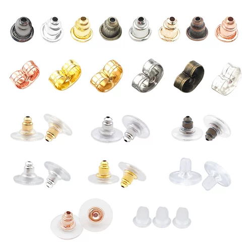 Фрисби, резиновые беруши с бабочкой, золотая пуля, серьги, аксессуар, 100 шт, розовое золото