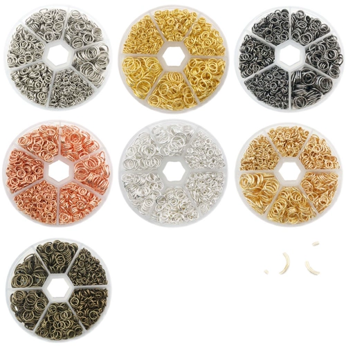 1010pcs одно кружковое кольцевое кольцо кольцо кольцо Железное кружок коробка DIY ручной ювелирные аксессуары с закрытым ртом кольцо кольцо кольцо