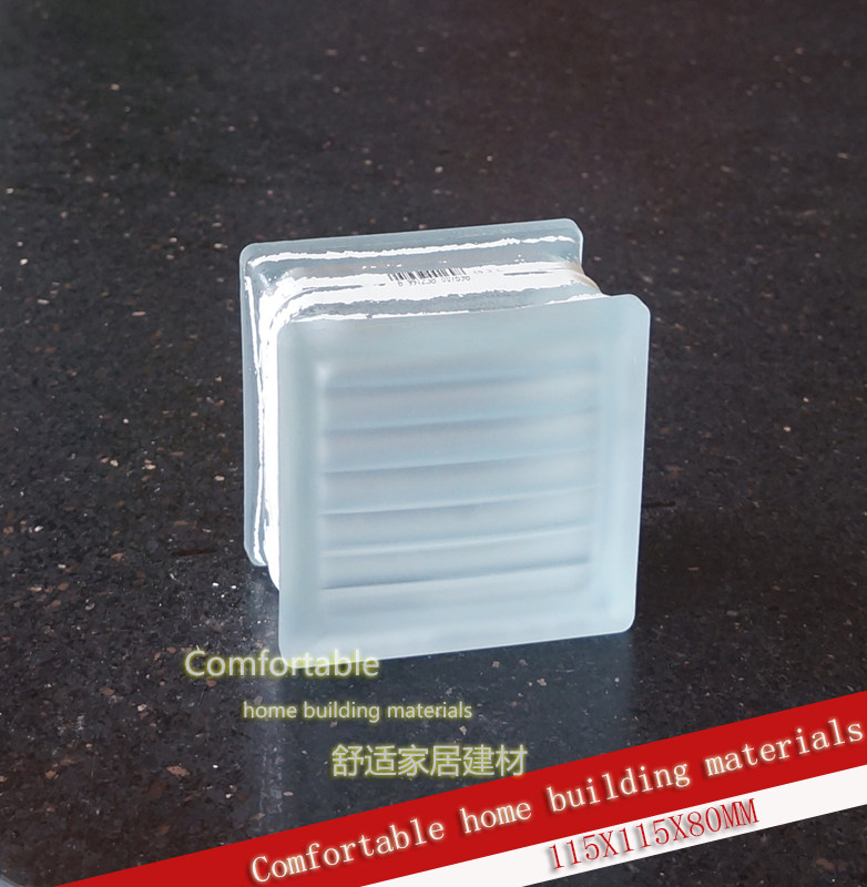 Import 115X115X80 frosted white light transmission opaque small parallel veins glass brick partition wall manufacturer direct