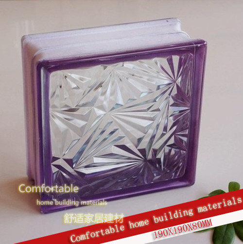 Purple Ice Pattern Colored Side Colorful Sevee Glass Brick Bathroom Makeup Room Separator Wall Manufacturer Direct dispensers Recommended