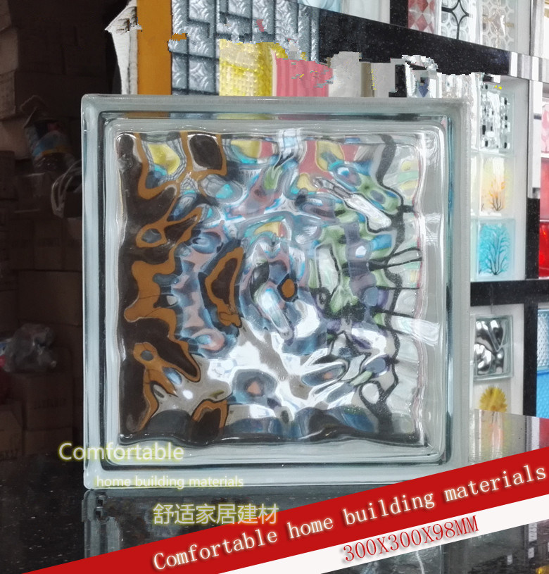 Imported 300X300X98 large white transparent cloud pattern glass brick bathroom partition wall porch