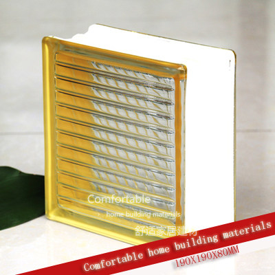 Yellow parallel pattern color edge color Haiwei glass brick bathroom toilet partition wall factory direct sales shopkeeper recommended