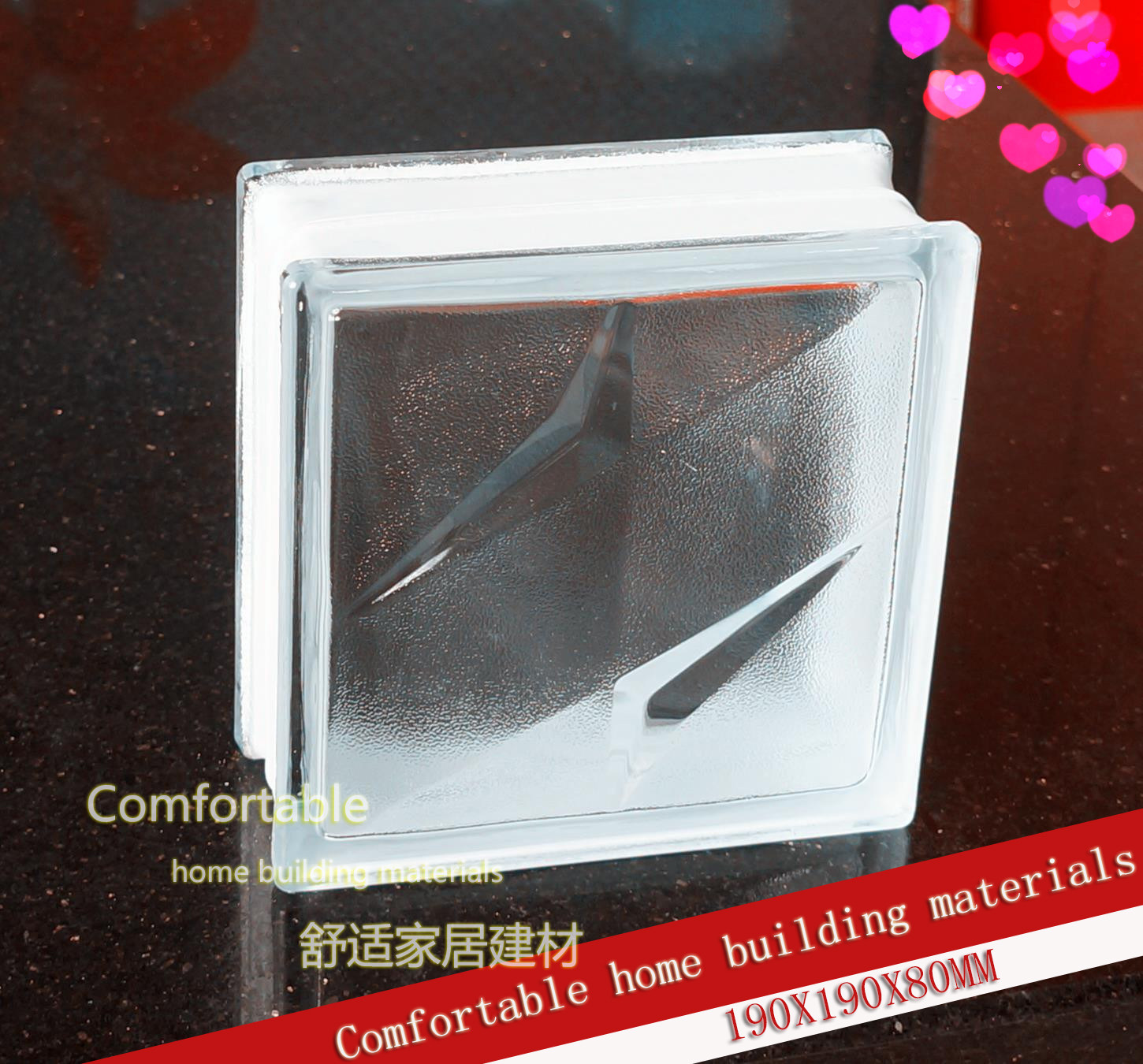 Hooded Twin Star Tattoo White Opaque Glass Brick Make-up Room Genguan Partition Living Room Background Wall Manufacturer Direct