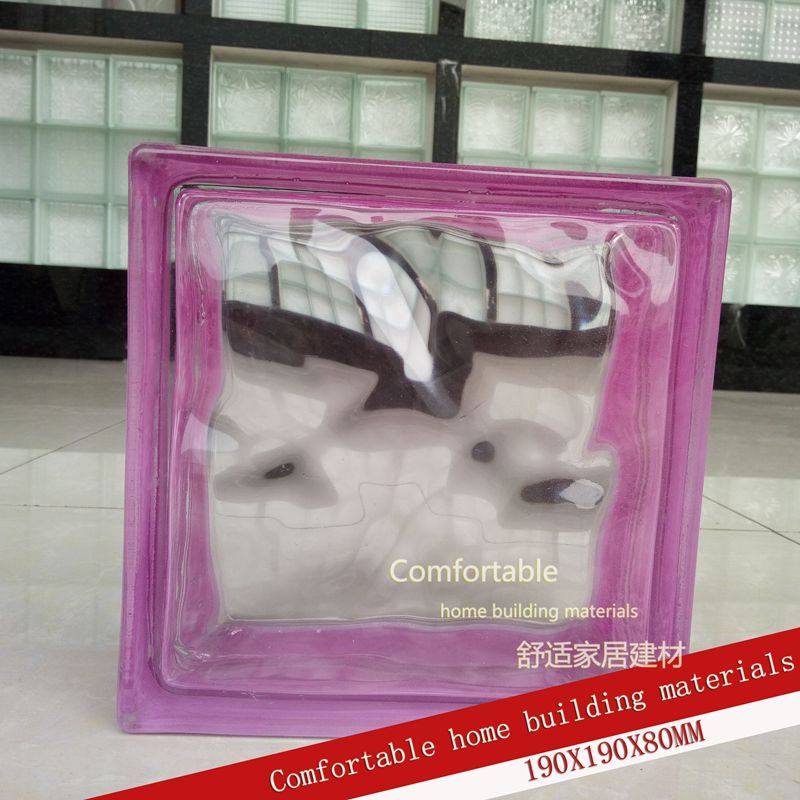 Purple cloud fog colored edge Haiwei glass brick bathroom bathroom partition wall manufacturers recommended