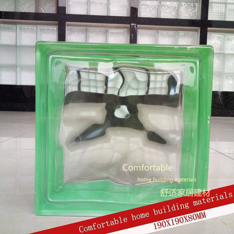 Green Clouds Fog Tattox Colored Edge Color Sevee Glass Brick Bathroom Makeup Room Separator Wall Manufacturer Direct dispensers Recommended