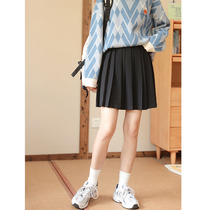 (Spot) loyal dog Small eight pear-shaped homemade-nuts crushed ice-dark half pleated skirt Joker thin autumn