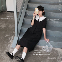 (Spot) loyal dog Small eight pear-shaped homemade-Miss Pearl-Summer lace collar thin black dress women