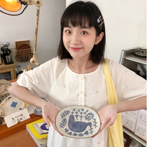 (Spot) loyal dog Small eight pear-shaped homemade-flower wedding yarn-cute pure white embroidered floral dress