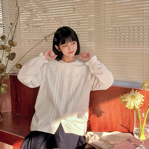 (Spot A) Loyalty Dog Small Eight Pear Shaped Homemade Year Old Rosehip Cute Teenage Girl White Long Sleeve Shirt 2022 Spring