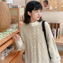 (Spot) loyal dog Small eight pear-shaped homemade woven Moonlight ringge twist lazy retro sweater 2021 New Products