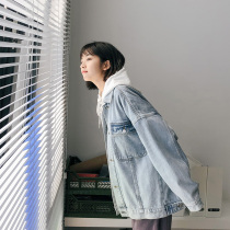 (Spot A) Loyalty Dog Small Eight Pear Shaped Homemade Y Afar 100 Lapped Autumn Retro Denim Short Loose Jacket Spring