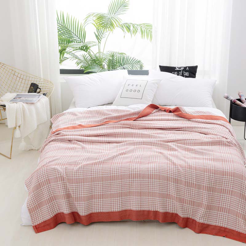 Mufan bamboo pulp fiber towel quilt cotton soft breathable summer cool quilt single thickened blanket four seasons nap blanket